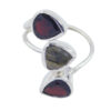 Natural Gemstone  Faincy Faceted Multi Stone ring